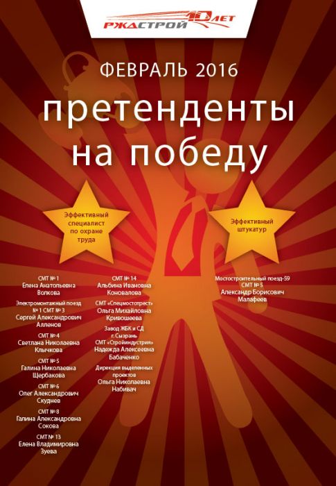 Определены новые победители конкурса «Уникальный профессионал АО «РЖДстрой»